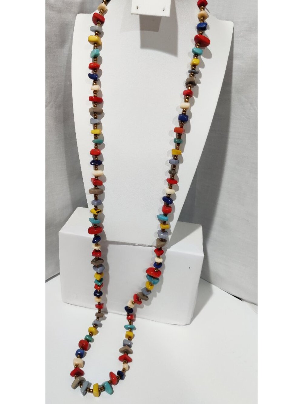 Vintage Multicolor Lucite Faux Stone Necklace